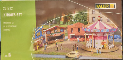 Faller 231722 Kirmes Set: Kinderkarussell, 3 Buden, ab Ep. III, N, 1:160