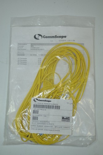 CommScope 50FT SC ST Teraspeed Fiber Optic Cable 1 6 Duplex YL With 