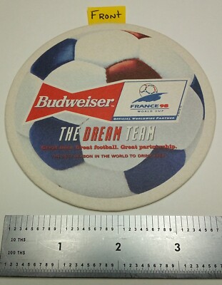BUDWEISER BREWING CO of ST LOUIS MO ''BUDWEISER-THE DREAM TEAM '98'' BEER COASTER