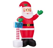 Image of Santa with North Pole Sign 8ft Tall Xmas Christmas Inflatable - Ex Display Boxed