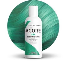 Adore 164 Electric Lime Semi-Permanent Hair Color   Vegan, Cruelty-Free, 4 Fl Oz