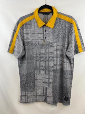 ADIDAS GOLF Men's ADICROSS JACQUARD Short Sleeve Polo Shirt Coll. Navy Sz M NWT