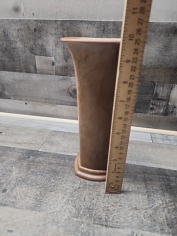 Florero Florero Florero Vintage Retro Plástico Marrón Madera Grano España Foto 4 de 4