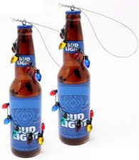 Kurt Adler Budweiser and Bud Light Beer Bottle Ornaments Bud Light Two Pack 