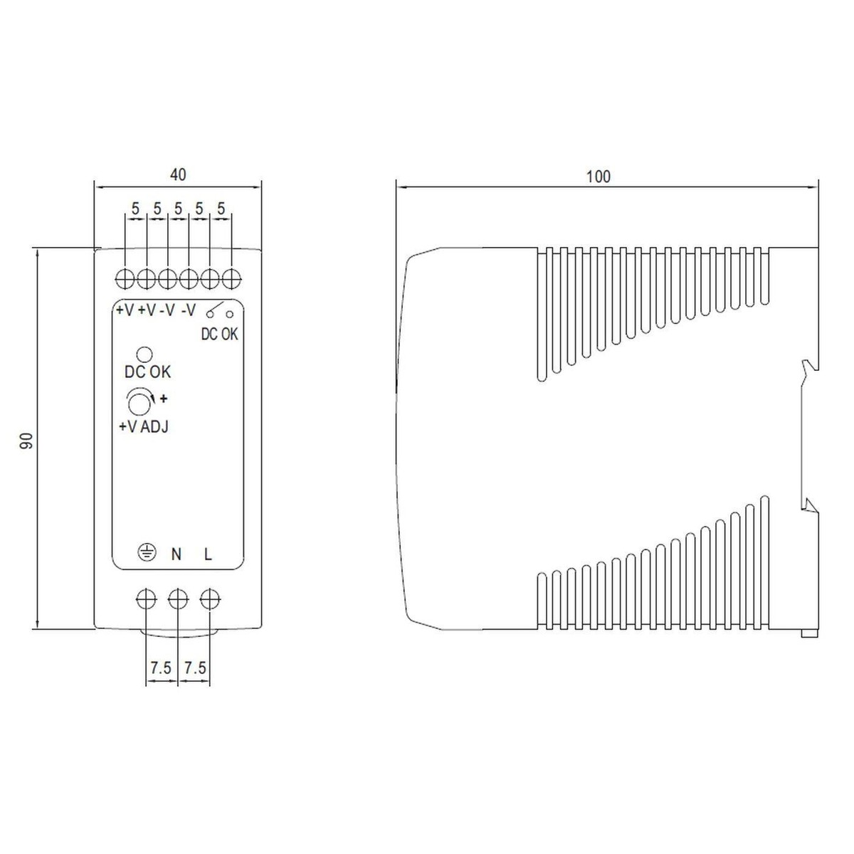 MeanWell MDR-60-48 Hutschienennetzteil – 60W, 48V, 1,25A – Für DIN-Schiene, Effizient & Kompakt