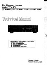 Service Manual Guide For Harman Kardon TD 4500