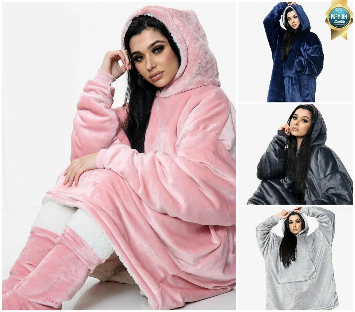 Hoodie Blanket Oversized Plush Sherpa Reverse Big Hooded Sweatshirt  Teens/Adults | eBay