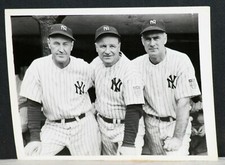 1942 New York Yankees, Art Fletcher, Earle Combs, Johnny Schulte Coaches Photo