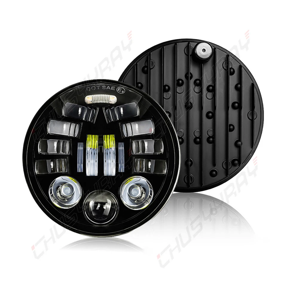 Faros LED Hi-Lo DRL de 5-3/4 de 5,75 pulgadas 4 piezas para Lincoln Mark V 1977-1981 Foto 3 de 4