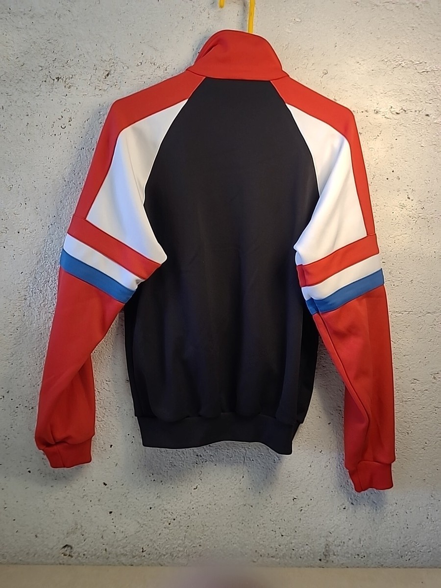 SPALDING Logo/Maple Leaf Tennis Jacket Black w Red White