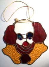 Clown Face Stain Glass Hanging Window SunCatcher Wall Art Piece