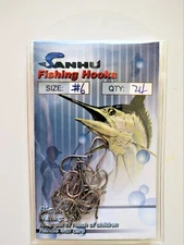 48 to 240 SSW Bait Hooks Size 6 Black Nickel Fishing Hooks 