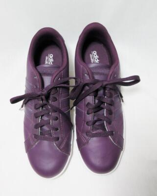 Adidas 7.5 NEO Baseline Merlot Purple Leather Sneaker Women's