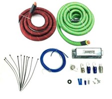 1/0 GAUGE GREEN/RED Snake skin 100 OFC COPPER POWER AMP KIT AMPLIFIER WIRING