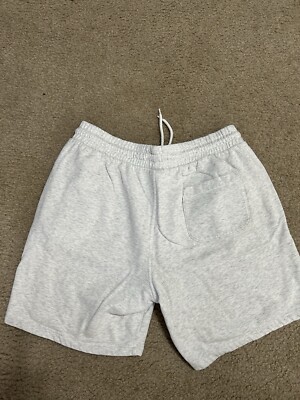 H&M Men's Light Gray Shorts Drawstring Pockets Regular Fit Size