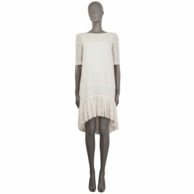 56559 auth SAINT LAURENT white silk EMBROIDERED LACE Short Sleeve Dress 36 XS | eBay 56559 auth SAINT LAURENT white silk EMBROIDERED LACE Short Sleeve Dress 36 XS | eBay
