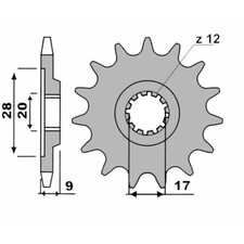 2064M PIGNONE PBR 14 DENTI 428 HM-HONDA CRM 50 Derapage Competit. 2004-2010