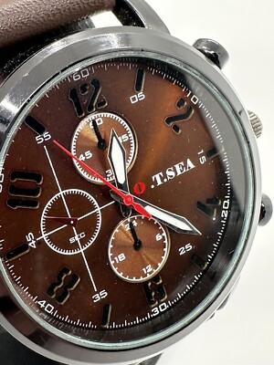 Men's O.T. Sea Sport Watch #4077 Water Resistant Leather Band New Battery E5