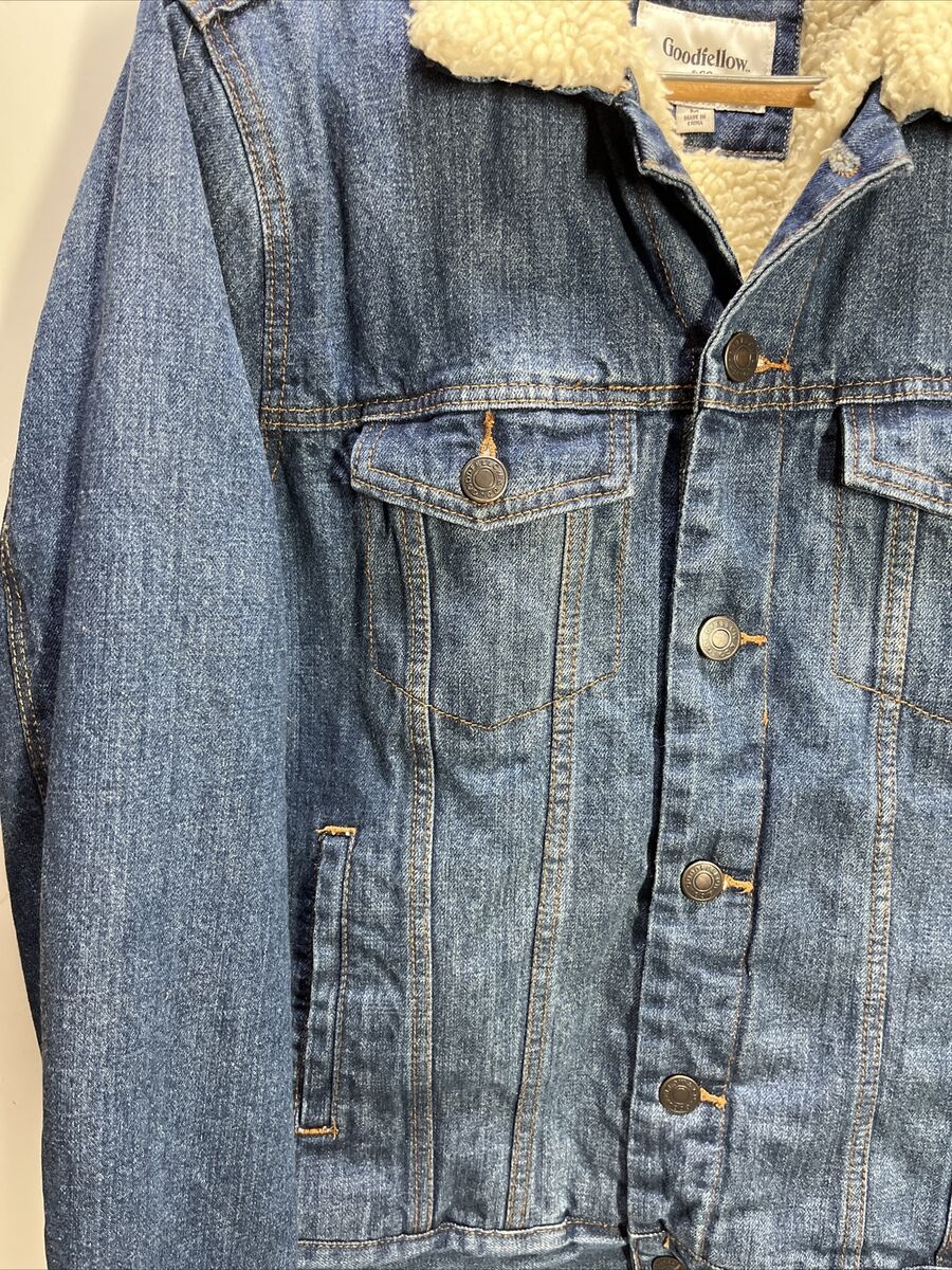 Goodfellow Denim Jean Jacket Men's Medium Trucker Button Goodfellow Denim Jean Jacket Men's Medium Trucker Button