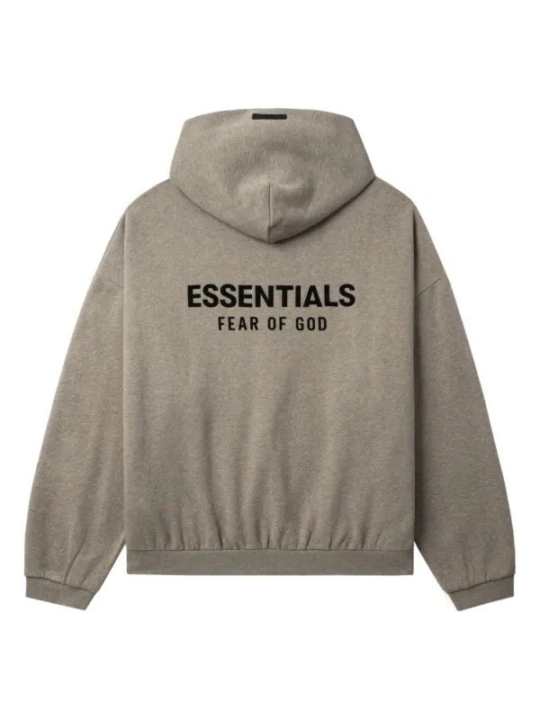 Felpa con cappuccio in pile Fear Of God Essentials (FW 24) grigio erica media