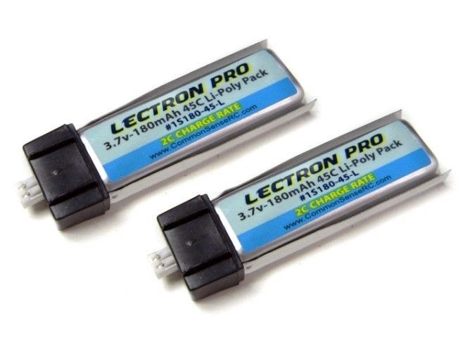 Brand New Lectron Pro 3.7 volt 180mAh 45C Lipo Battery 2-Pac