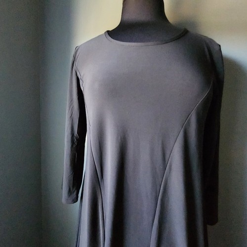 *Neu mit Etikett* Nina Leonard schwarzes drapiertes Trapezkleid - Größe M - Bild 2 von 10