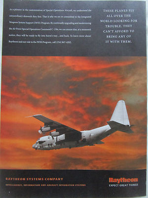 9/1998 PUB RAYTHEON CUSTOMIZATION SPECIAL OPERATION AIRCRAFT C-130 IWSS AD