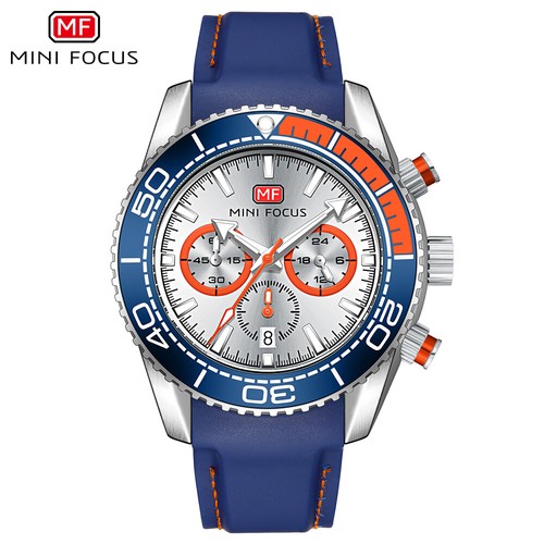 MINI FOCUS Men Watch Multifunction Sport Wrist Watches Silicone Strap Blue Watch - Bild 15 von 24