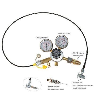 S3 Nitrogen Regulator Kit,Nitrogen Shock Filling tools,No Air Loss Chuck Schrade