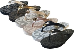michael kors navy blue flip flops