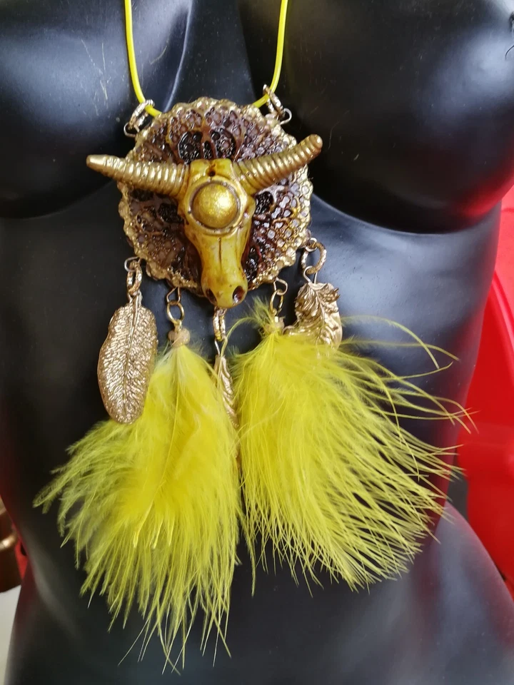 Collar Joyería Atrapasueños Infinito Talismán Colgante Amuleto Western Ox Calavera Foto 4 de 4