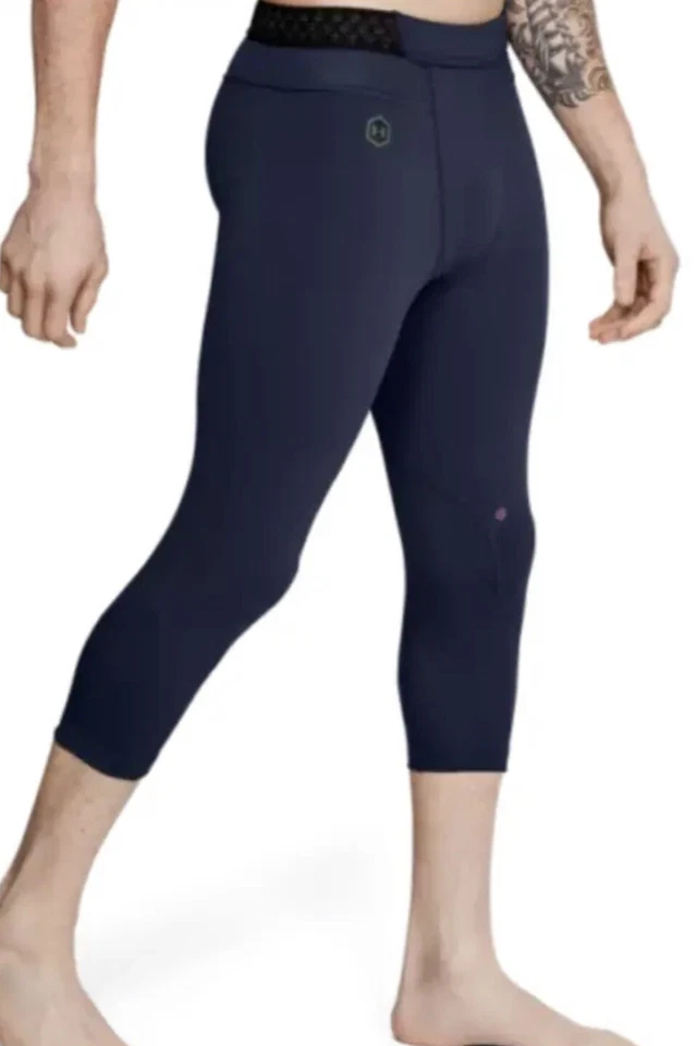Under Armour Mens XL UA RUSH 3/4 Leggings Pants HEATGEAR 1327647 New Fast Ship - Image 2 of 4