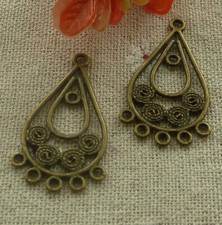 Free Ship 100 pcs Antique bronze earring connectors 34x20mm L-2332