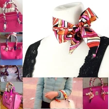 Satin narrow scarf, for hair and purse handles