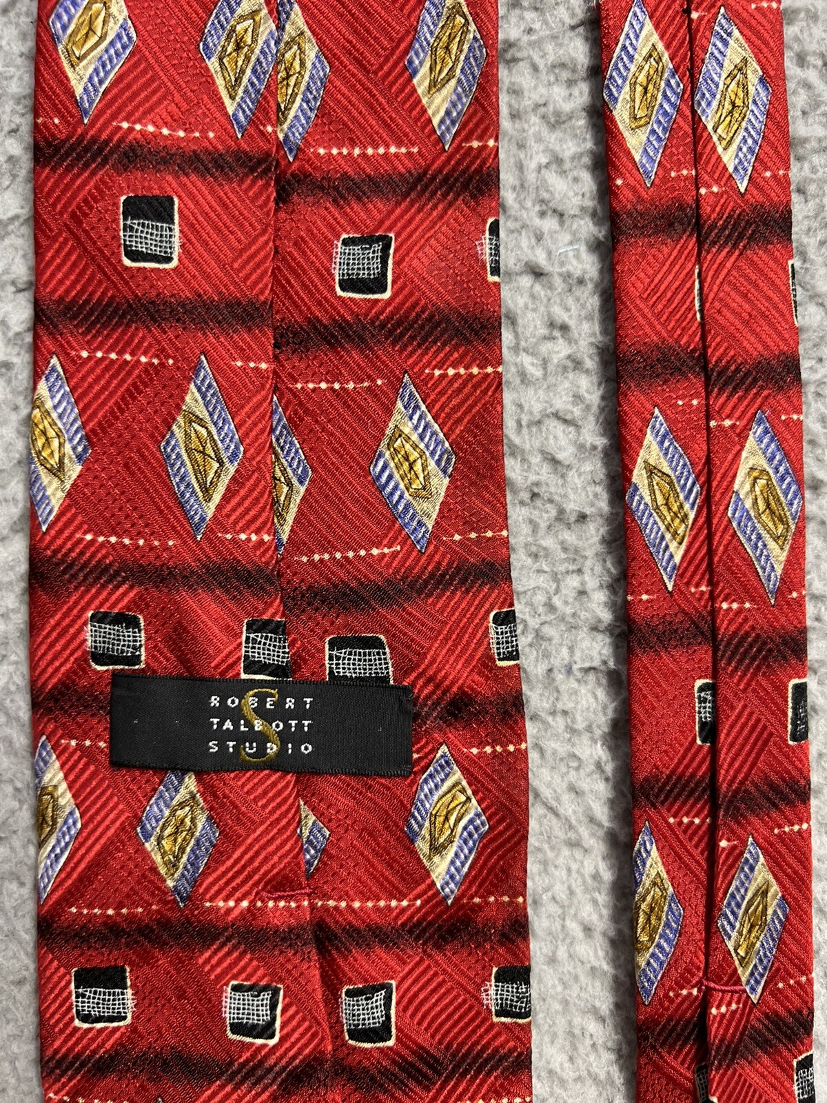 Robert Talbott Studio Black Red Square Geometric … - image 4