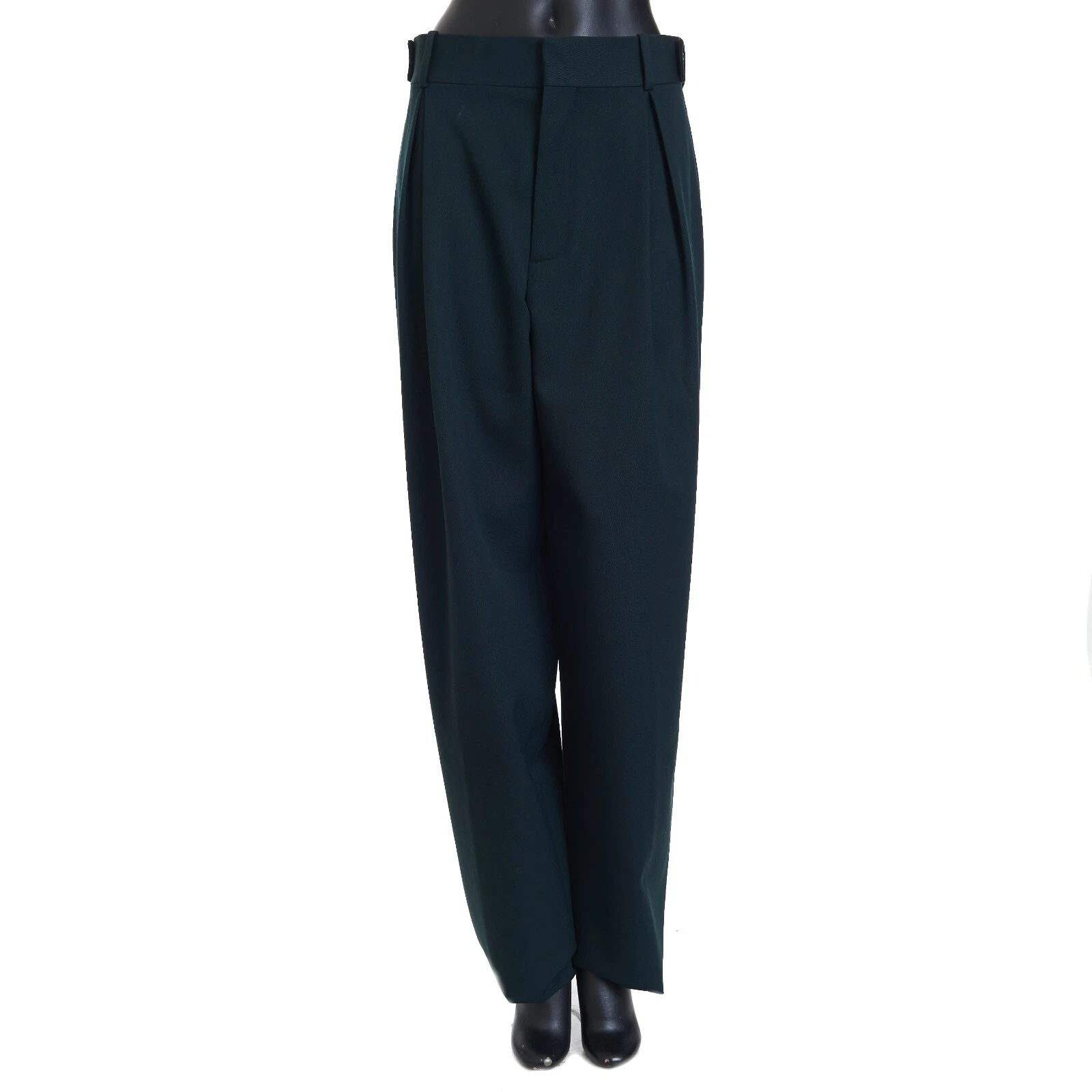 Bottega Veneta — BOTTEGA VENETA 1200$ Green Grain De Poudre Tapered Trousers - Stretch