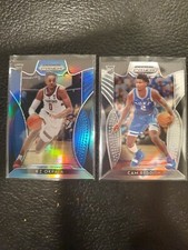 2018-19 Panini Prizm KZ Okpala Rookie Blue Refractor & Cam Reddish RC base