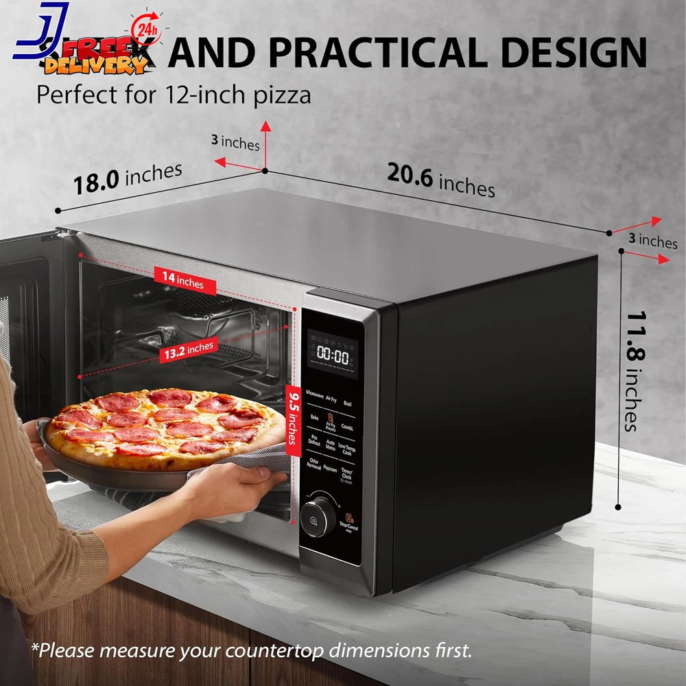 8-in-1 Air Fryer Combo Microwave Oven with Convection and Broil