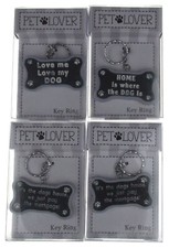 Dog Pet Lover Lot 4 Key Chains Bone Shape Paw Print Love House Home Puppy Gift
