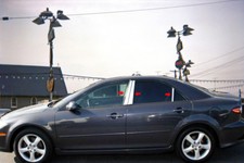 2002-2007 Mazda 6 Mazda6 4dr Sedan 6pc Chrome Pillar Post Stainless Steel Trim