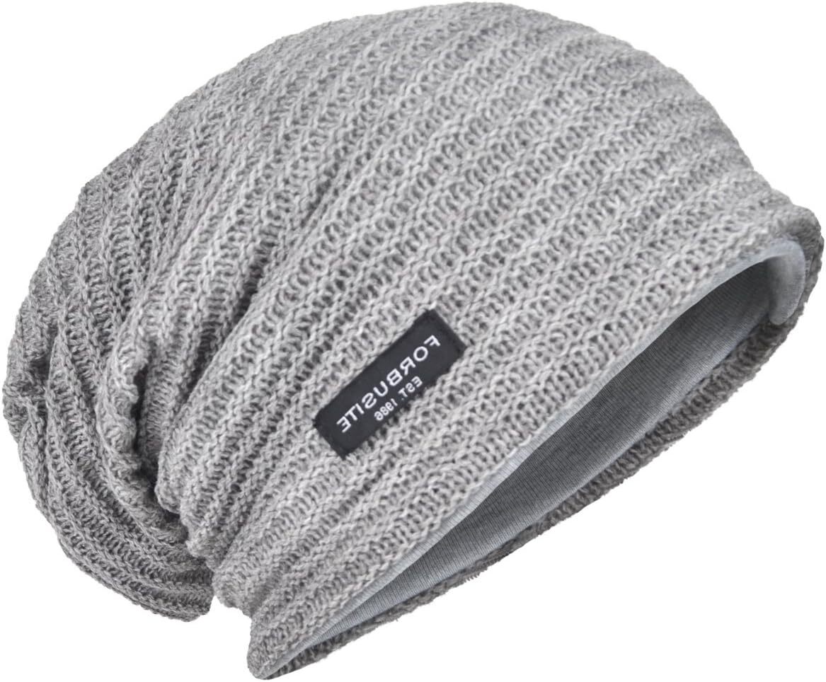 FABEILAI Unisex Oversized Slouch Beanie - Thick Fleece Lined, Knit Skull Cap For Winter - View #11