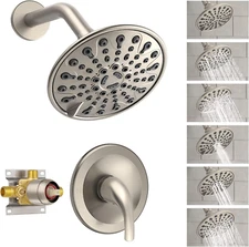 Brushed Nickel Shower Faucet Set,  Shower Fixtures with 6 Inch Rainfall Shower H