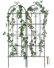 2 Packs Metal Garden Trellis 71" x 20" for Climbing Plant Support Rustproof