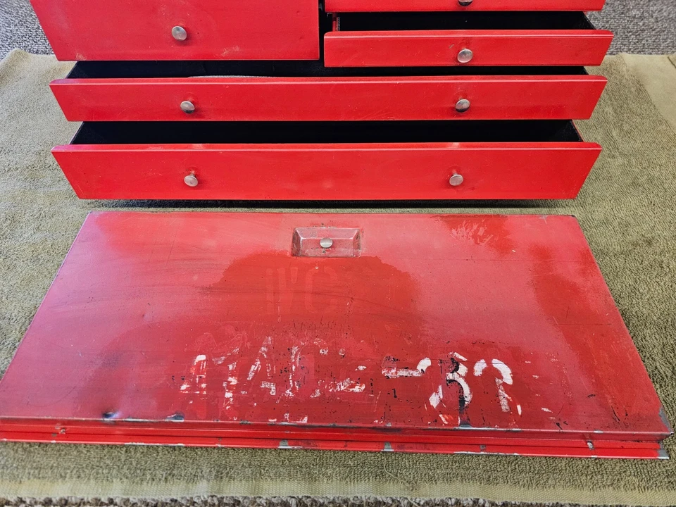 Stack On Tool Box Storage Case Metal Box Handheld Carry on Red USA - Image 2 of 4