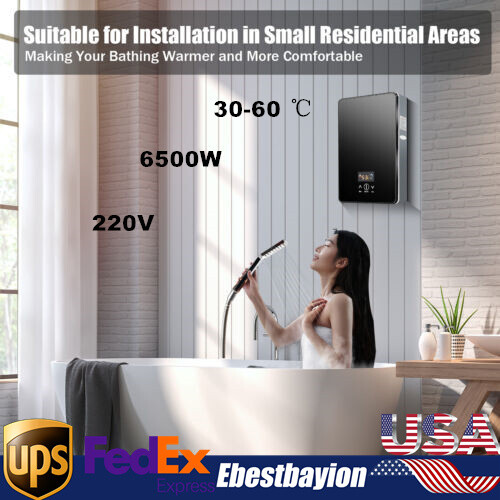 6500w Tankless Electric Hot Water Heater Instant Boiler On Demand Whole House - Picture 1 of 16