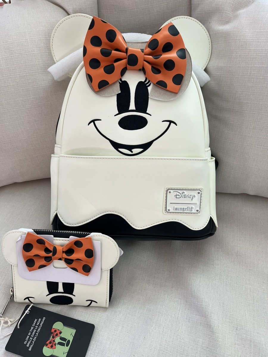 Loungefly Disney Ghost Minnie Glow In The Dark Backpack & Wallet Set N… Amazon.com: Loungefly Disney Ghost Minnie Mouse Glow in the  main image 3