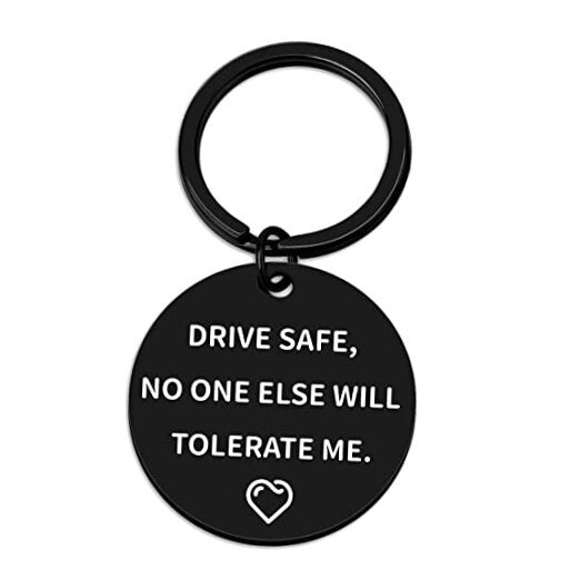 Drive Safe Keychain for Boyfriend Him I Love You Gifts from Girlfriend Cute