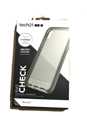 NEW Tech21 Evo Check Case for Apple iPhone X Smokey/Black