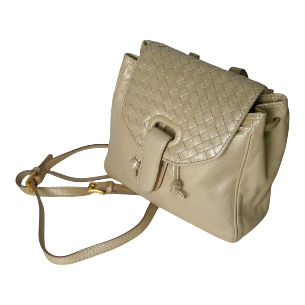 バッグ Bottega Veneta Vintage Brown Backpack Bottega Veneta Vintage Intrecciato Brown Woven Leather Mini