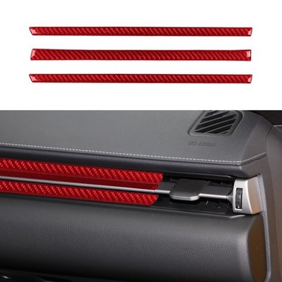 Red Real Carbon Fiber Co-pilot Center Dash Decal Trim Strip Fits 21-25 Supra A90